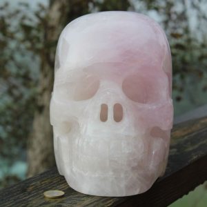 Crâne de cristal creux en quartz rose 9454g