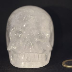 Crâne en Cristal de roche de l'Himalaya 532g