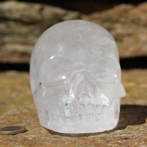 Crâne en cristal de roche de l'Himalaya 880g