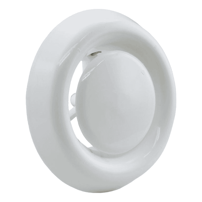 Afzuigventiel rond – wit – kunststof – met klemmen – diameter 125 mm #0