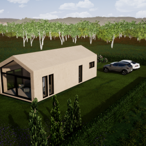 Tiny house living Fresno 60 m2 Bozelhus Designhus Lav energi