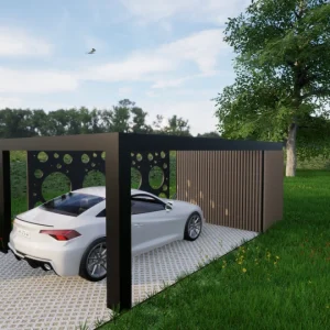 Design 3 Carport m. tilvalgt mønster (Runde)