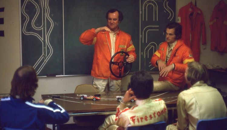 In the classroom, 1975 courtesy Bondurant Racing School