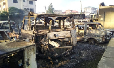 Since the past few days, it's has been black days in Nigeria's commercial city, Lagos State, as series of events are unfolding since the inceptions of the #EndSARS protests with no clear destinations. Brandnewsday reports that Thursday, the Lagos State Traffic Management Authority (LASTMA) offices at Iyana Oworo and Agege have been set ablaze by some angry mob. The attack occurred in less than 24 hours after the family house of the Lagos State Governor, Babajide Sanwo-Olu's mother's family house was burnt, the Headquarters of the Nigerian Port Authority (NPA), the Palace of Oba of Lagos among other places set ablaze. #EndSARS Protesters: LASTMA Office Recall that there was an attack on Peaceful Protesters of the #EndPoliceBrutality at the Lekki toll-gate on Friday, October 20, 2020. As a corollary, stroke the anger in many Nigerian Youths to take to the streets resulting in destroying of properties belonging to the government and some notable personalities. READ: Tinubu Finally Breaks Silence, Speaks On #EndSARS Protesters Actions These attacks have occurred in the heat of the #EndSARS, a protest against Police brutality especially by a disbanded police unit known as the Special Anti-Robbery Squad (SARS). Meanwhile, the Nigerian Army has since debunked the report, labelling major headlines of the Army massacre as “Fake News”, despite video evidence of this report.