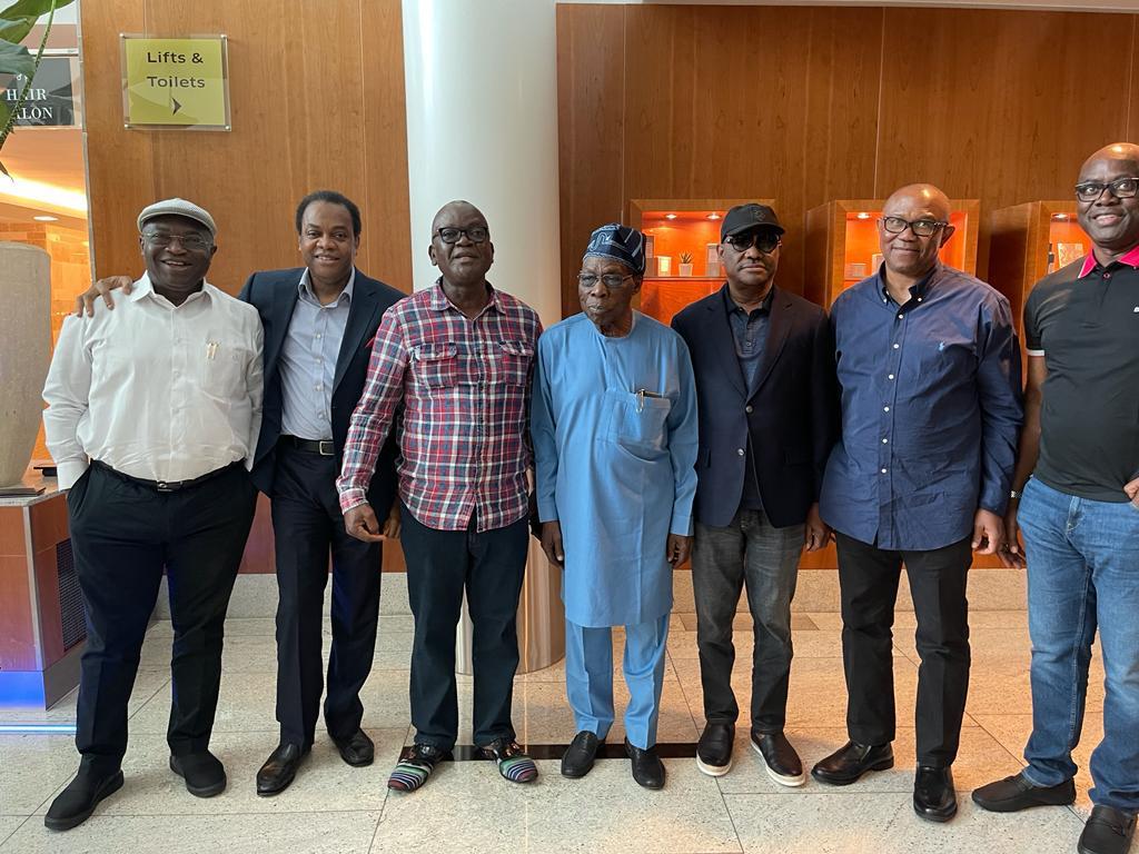 PHOTOS: Wike, Peter Obi, Obasanjo, Others Meet In London