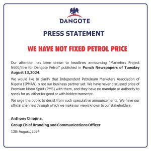 dangote fuel price, petrol prices 