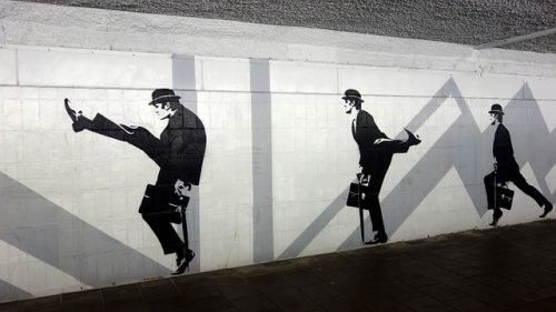 bicycle-tunnel-eindhoven-john-cleese-silly-walk