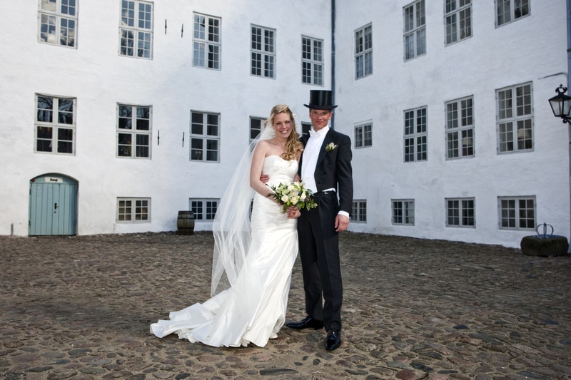 Bryllupsfotografering på Dragsholm Slot.