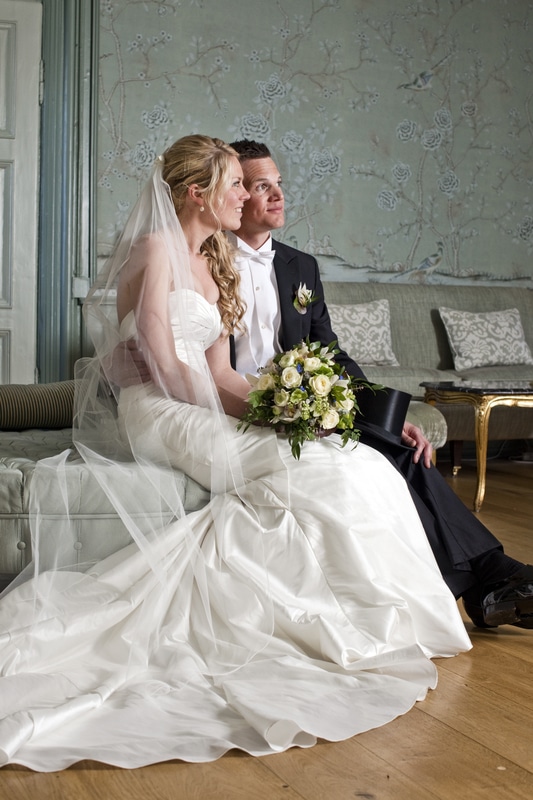 Bryllupsfotografering på Dragsholm Slot.