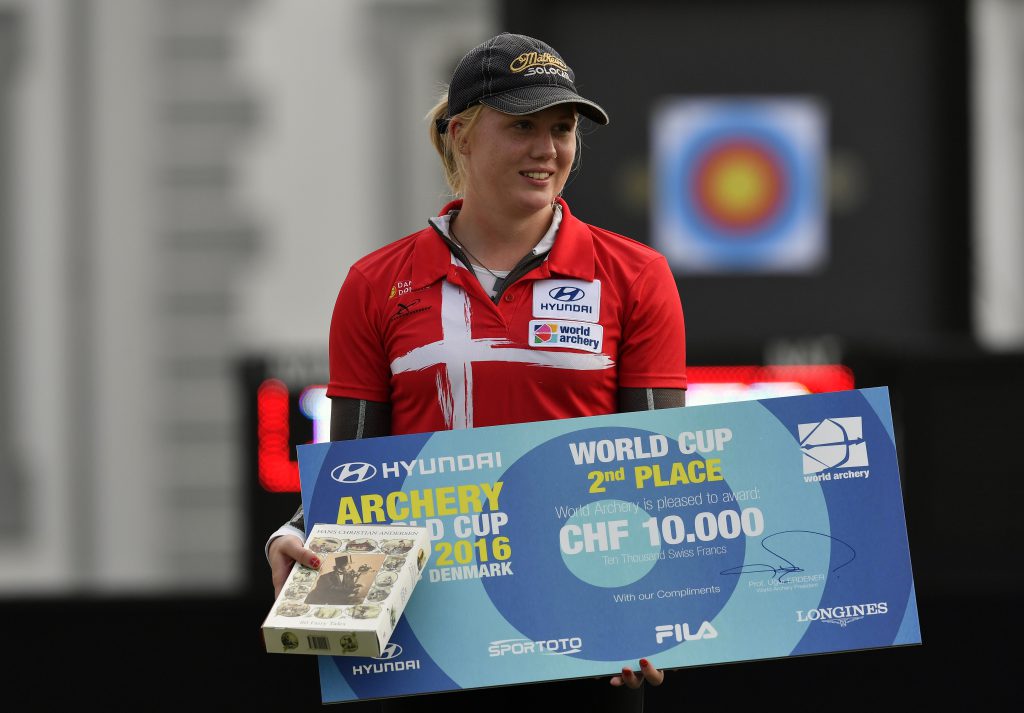 DK Caption: 20160924, Odense, Danmark. Hyundai Archery World Cup - Odense 2016. Sarah Holst Sonnichsen, Danmark Foto: Lars Møller UK Caption: 20160924, Odense, Denmark. Hyundai Archery World Cup - Odense 2016. Photo: Lars Moeller