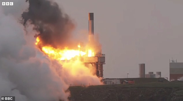 This BBC footage shows the beginning of the explosion at a spaceport on Shetland Island back in August during a botched 'hot test'