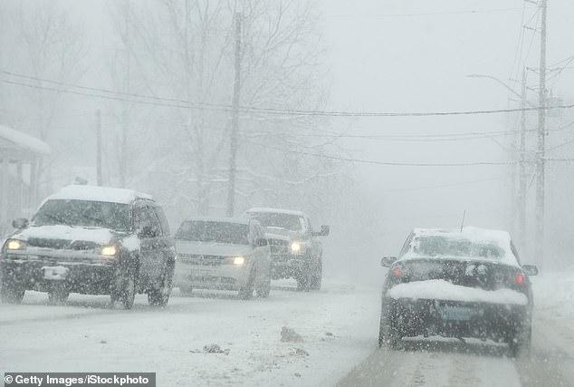 Millions of Americans are in the path of a dangerous snowstorm that meteorologists say will cause travel chaos (stock)