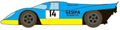 Decal Porsche 917K / GESIPA racing team 1970, Blå med gul stribe, #14, #54 - Image 2