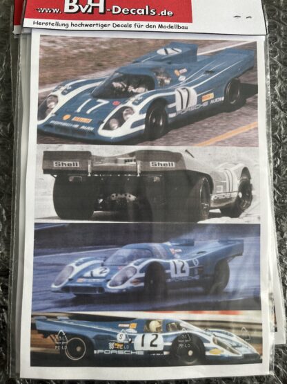 Decal Porsche 917K / Sebring !970, Blå med hvide striber #12/#17