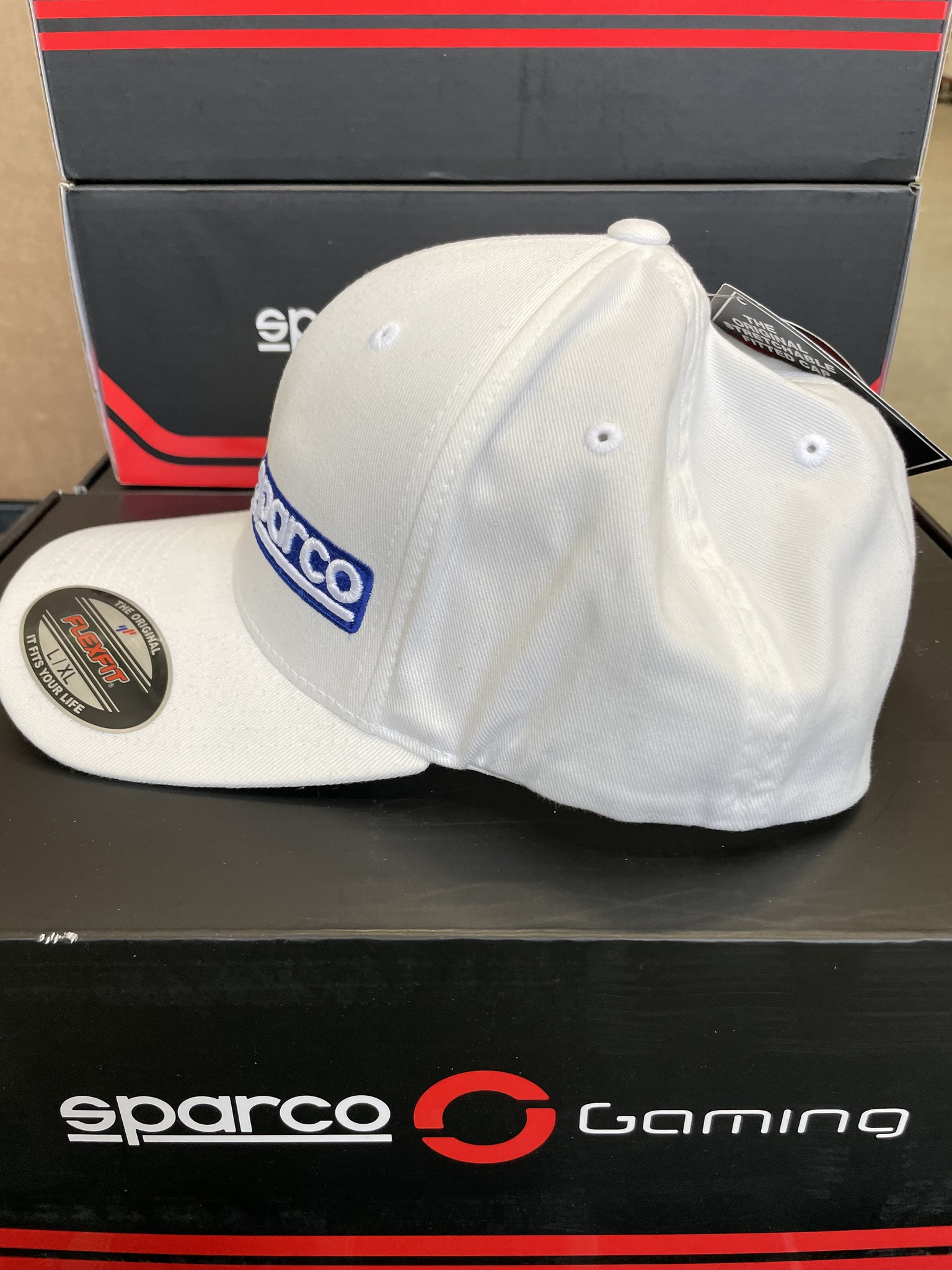 Sparco Flexfit Original Kappe, Weiß, Größe S/M - Unisex Baseballkappe Für Erwachsene