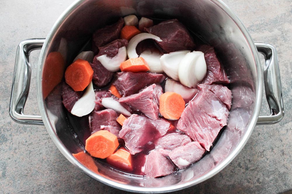 Beef, red wine and vegetable
