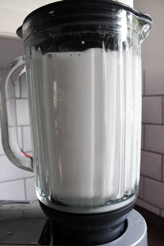 Blending coconut milk