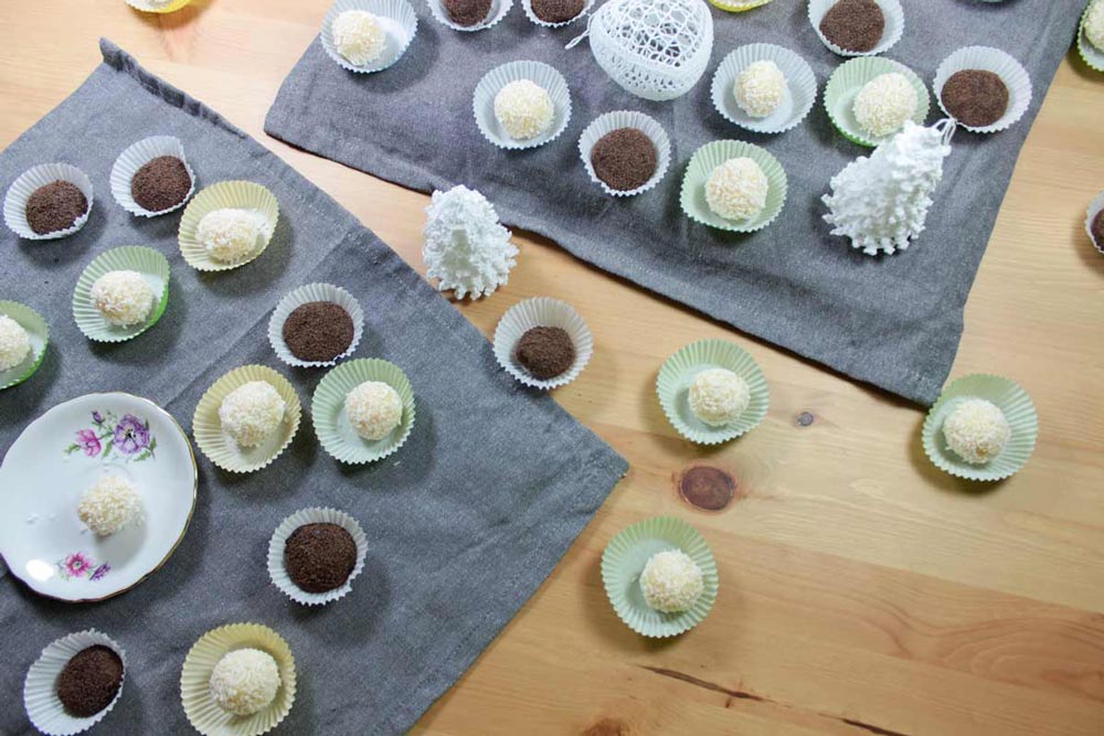 Brigadeiro a beijinho de coco