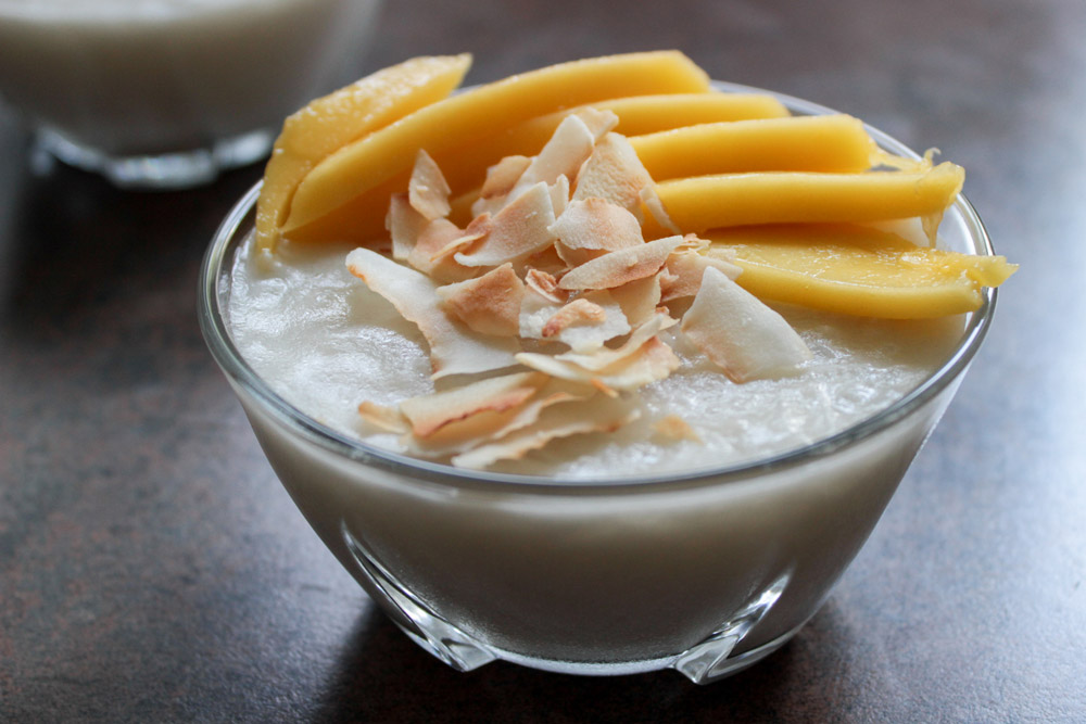 Coconut milk rice with mango recipe Čačarôdka