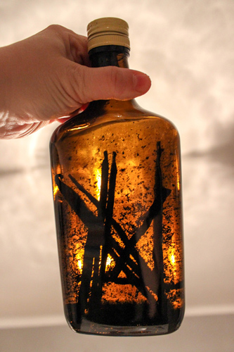 Vanilla extract in a bottle