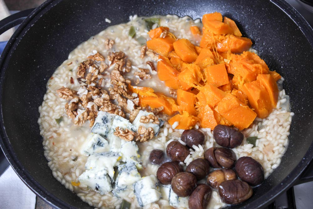 Autumn ingredients in wok