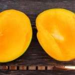 Halved mango