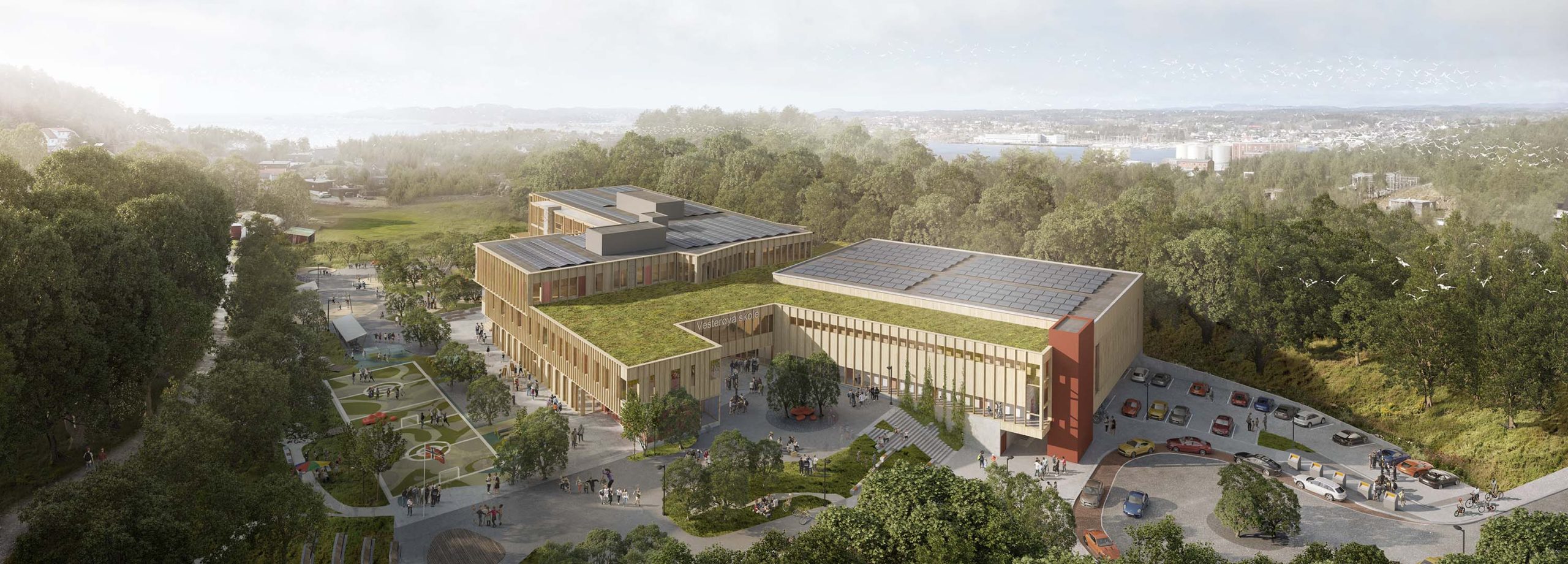 Aerial view of Vesterøya Barneskole