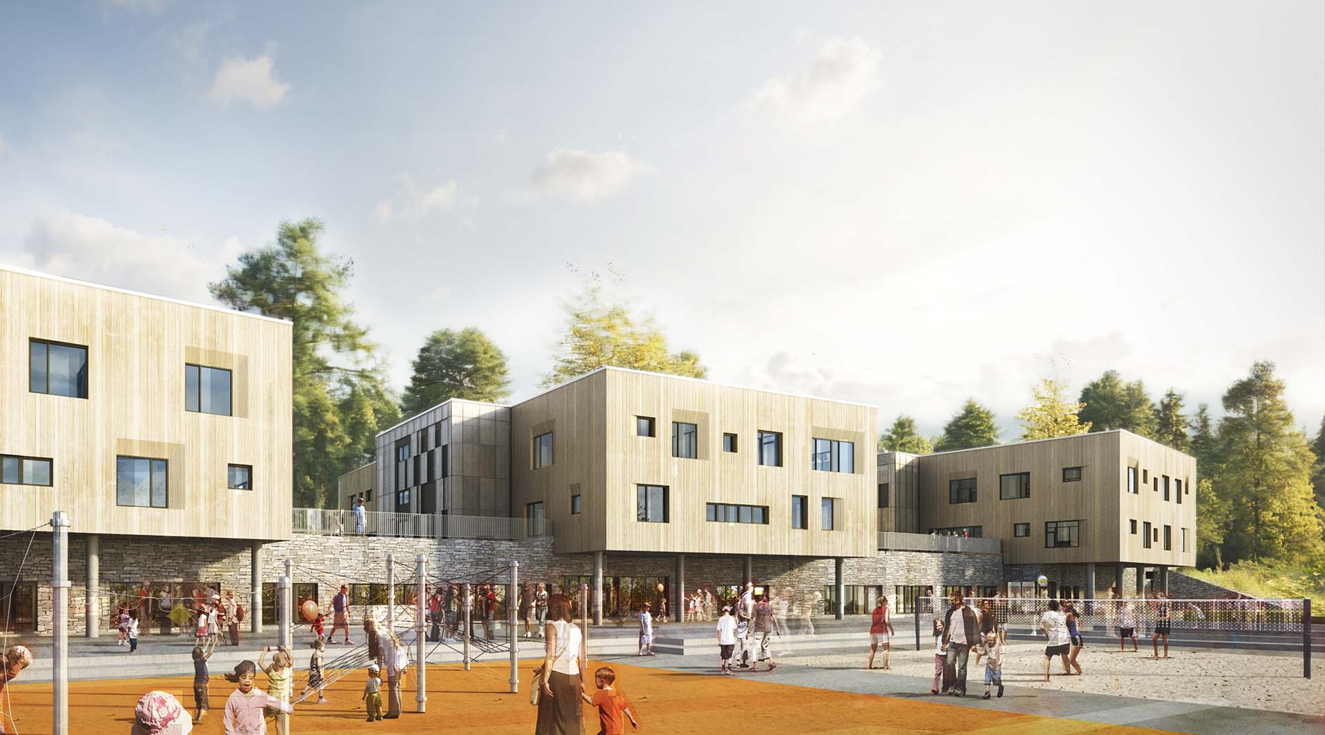 <strong>Bjørnsletta School</strong> – Competition Winner Bjørnsletta School by L2 Arkitekter in Oslo is a primary and secondary school for 750 pupils and Norway's first passive house school