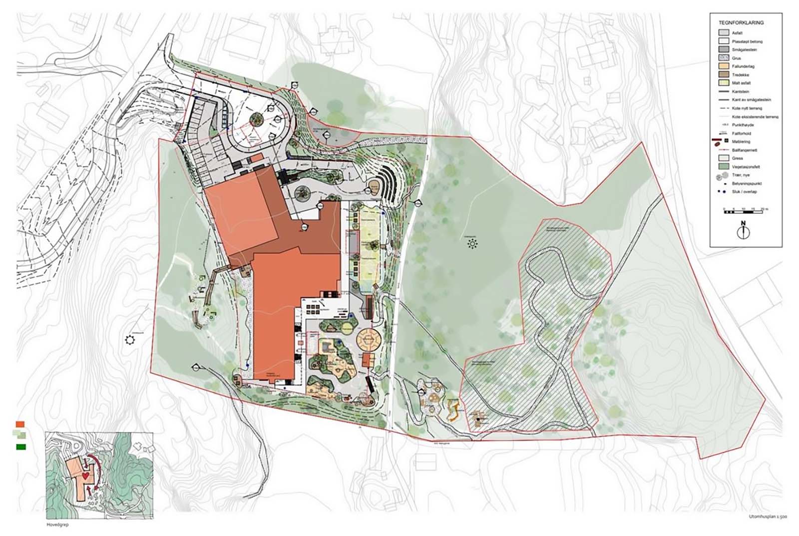 Site plan of Vesterøya Barneskole