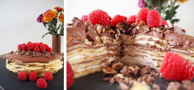 Pandekagelagkage med chokoladecreme
