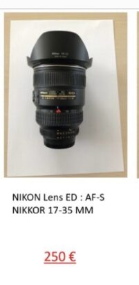 NIKON Lens ED : AF-S NIKKOR 17-35 MM