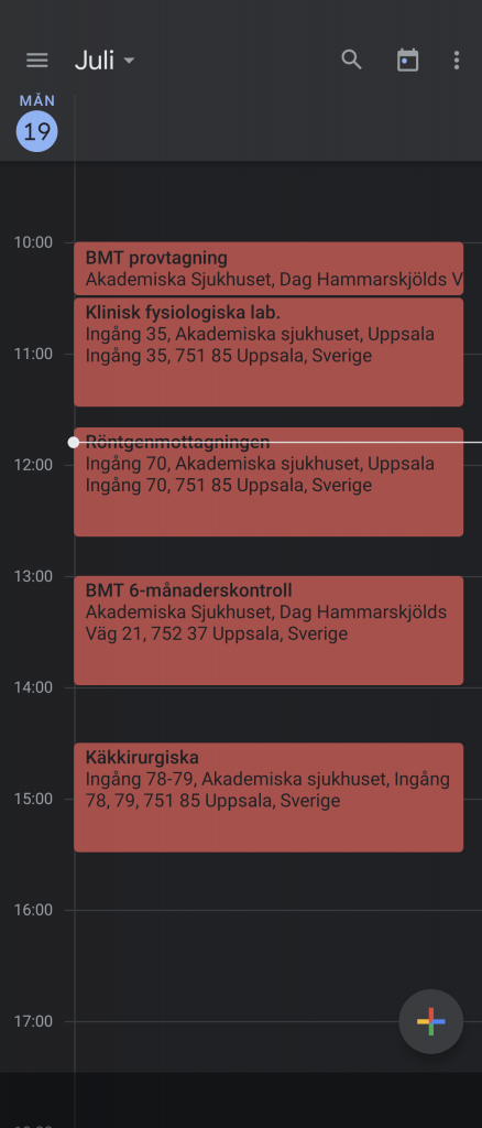 Mån, kl: 23.55 – 6-månaderskontroll (Rond 7 [DAG + 171] – Reborn)