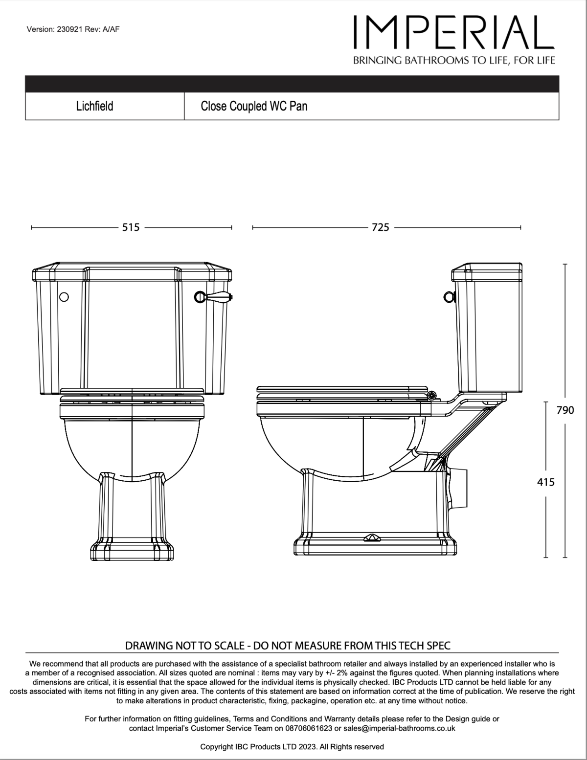 Lichfield Gulvmonteret Toilet med Koblet Cisterne - Image 2