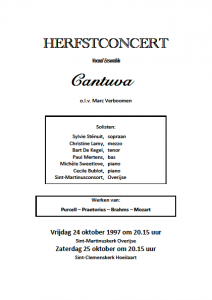 Cantuva Herfstconcert 1997