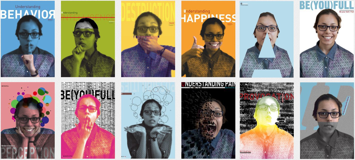 BEYOUFULL poster design archive showing early project visual language