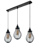 Retro Industrial Black Indoor Hanging Adjustable Pendant Light