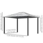 Hardtop Gazebo Canopy For Garden Or Patio - Khaki - 3 x 3.6m