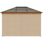 Hardtop Gazebo Canopy For Garden Or Patio - Khaki - 3 x 3.6m