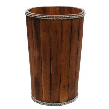 Wooden Nautical Display Tub - Brown - 45 x 32cm