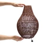 Natural Rattan Table Lamp - Dark Brown