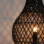 Natural Rattan Table Lamp - Dark Brown