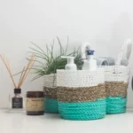 Seagrass Baskets - 3 Piece Set - Natural / White