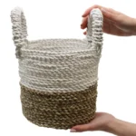 Seagrass Baskets - 3 Piece Set - Natural / White