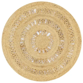 Round Hand-braided Jute Rug - 90cm