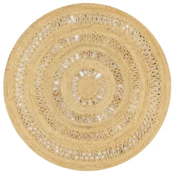 Round Hand-Braided Jute Rug - 120cm