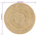 Round Hand-Braided Jute Rug - 120cm