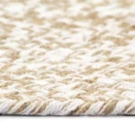 Round Hand-braided Jute Rug White - 90cm