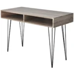 Grey And Oak Desk with 2 Compartments - 10 x 50 x 76cm