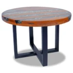 Round Coffee Table - Teak With Resin - 60 x 40cm