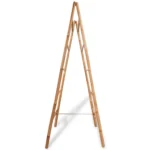 Bamboo Double Towel Ladder with 5 Rungs - 50 x 160cm